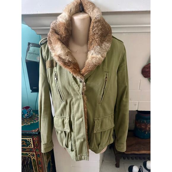 VINTAGE JAPANESE ARMY UTILITY JACKET FUR & SHEARLING LINED, HOODED S - Picture 3 of 12